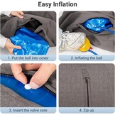 Leogreen Ergonomische ballonstoel voor kantoor, yoga, balstoel, maat 65 cm, zwangerschapsbal, balstoel met wasbare linnen hoes, antislip