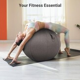 Leogreen Ergonomische ballonstoel voor kantoor, yoga, balstoel, maat 65 cm, zwangerschapsbal, balstoel met wasbare linnen hoes, antislip