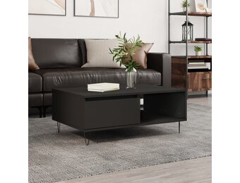 vidaXL Salontafel 90x60x35 cm bewerkt hout zwart