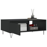 vidaXL Salontafel 90x60x35 cm bewerkt hout zwart