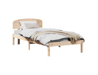 vidaXL Bedframe met hoofdeinde Bruin 80 x 200 cm Massief grenenhout