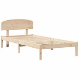 vidaXL Bedframe met hoofdeinde Bruin 80 x 200 cm Massief grenenhout