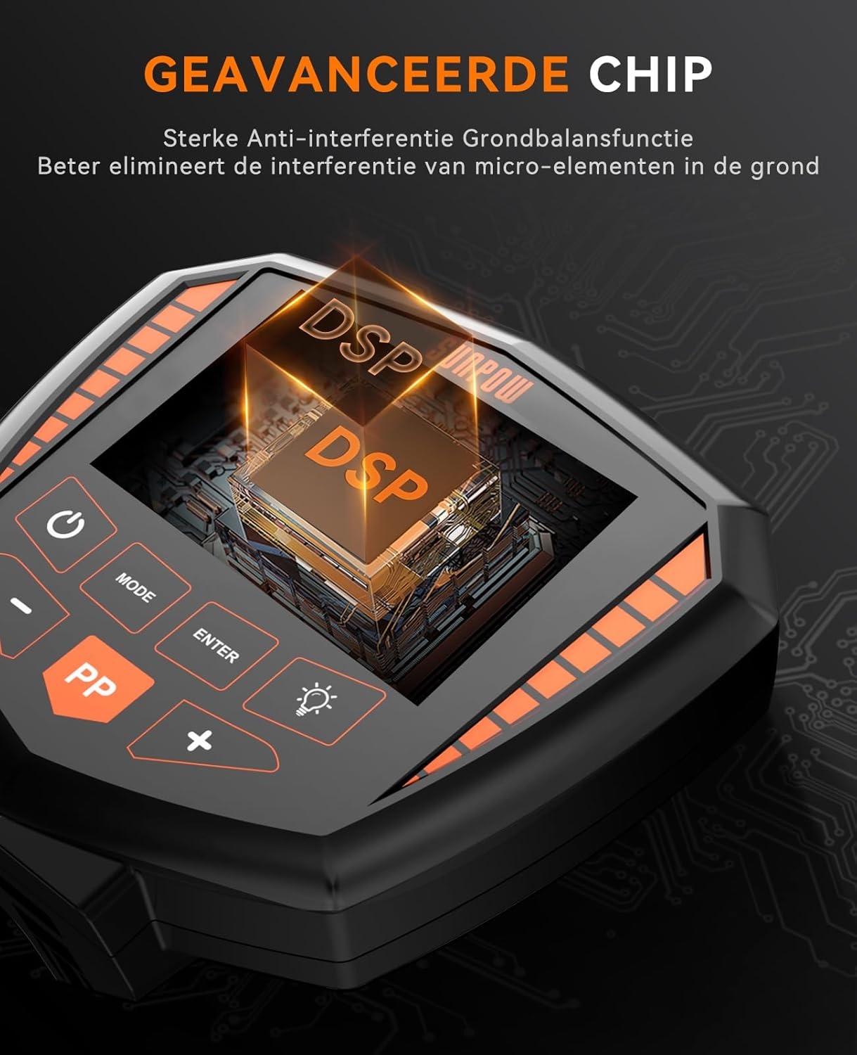 SUNPOW Metaaldetector, professionele set, IP68 waterdichte spoel, identificeert 9 soorten metalen, hoge nauwkeurigheid, 25 cm detectiediepte, 5 modi, sterke anti-interferentie, geschikt voor