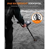 SUNPOW Metaaldetector, professionele set, IP68 waterdichte spoel, identificeert 9 soorten metalen, hoge nauwkeurigheid, 25 cm detectiediepte, 5 modi, sterke anti-interferentie, geschikt voor