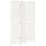 vidaXL Kamerscherm met 3 panelen massief paulowniahout wit