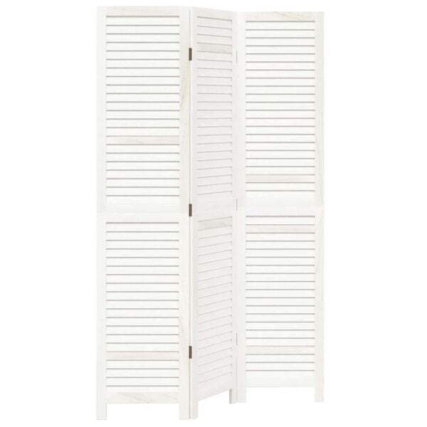 vidaXL Kamerscherm met 3 panelen massief paulowniahout wit