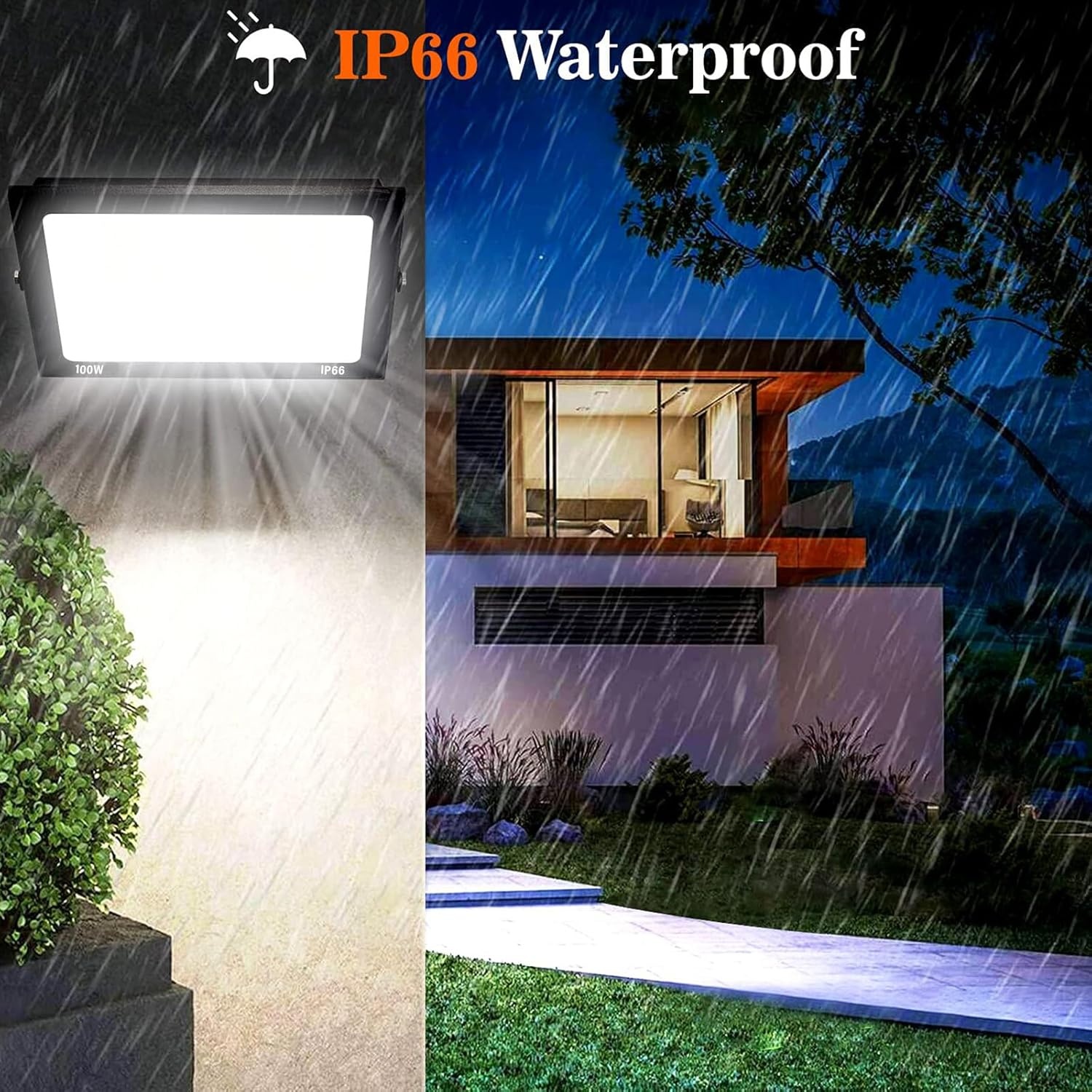 Led-spot, 300 W, voor buiten, 30.000 lm, IP66, waterdicht, voor buiten, super helder, buitenverlichting, koud wit (6000 K), veiligheid, ledspot voor stadions, fabrieken, parkeerplaats,