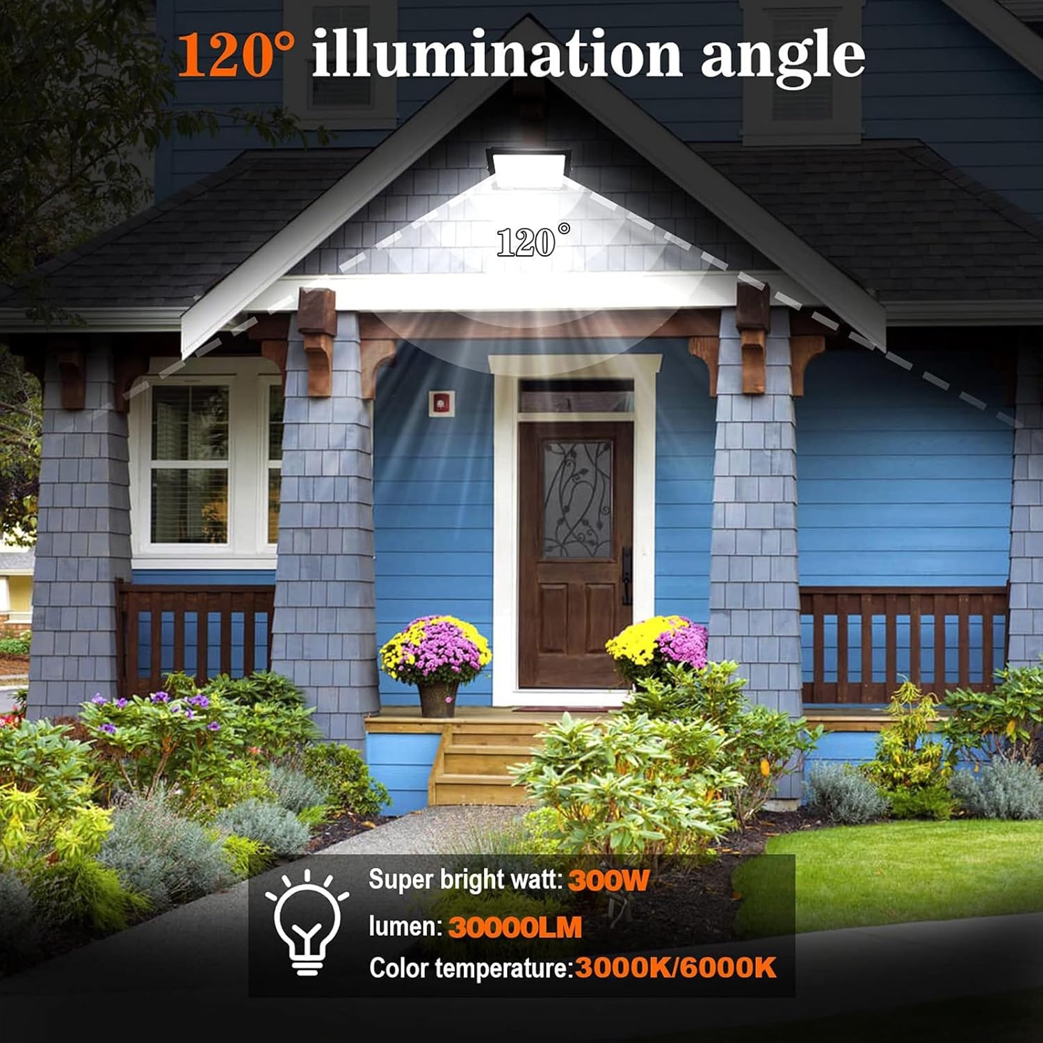 Led-spot, 300 W, voor buiten, 30.000 lm, IP66, waterdicht, voor buiten, super helder, buitenverlichting, koud wit (6000 K), veiligheid, ledspot voor stadions, fabrieken, parkeerplaats,