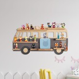 Todeco Magnetisch rek voor Tonie Box en Tonies, tot 20-25 Tonies, wandrek voor muziekdoos voor kinderen, bus, grijs