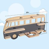 Todeco Magnetisch rek voor Tonie Box en Tonies, tot 20-25 Tonies, wandrek voor muziekdoos voor kinderen, bus, grijs