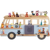 Todeco Magnetic rack for Tonie Box and Tonies - enough space for up to 20-25 Tonie figures for boys and girls, blue bus