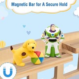 Todeco Magnetic rack for Tonie Box and Tonies - enough space for up to 20-25 Tonie figures for boys and girls, blue bus