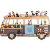 Todeco Magnetic rack for Tonie Box and Tonies - enough space for up to 20-25 Tonie figures for boys and girls, blue bus