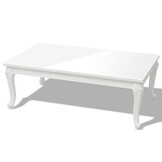 vidaXL Salontafel 115x65x42 cm hoogglans wit
