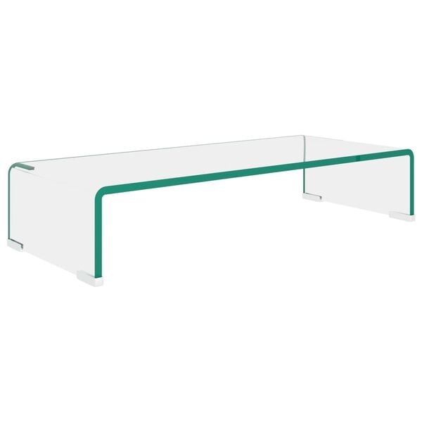 vidaXL TV-meubel/monitorverhoger transparant 60x25x11 cm glas