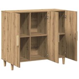 vidaXL Dressoir 90x34x80 cm bewerkt hout artisanaal eikenkleur
