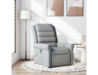 vidaXL Massagestoel - Verstelbaar Stof - Lichtgrijs - 41% Korting