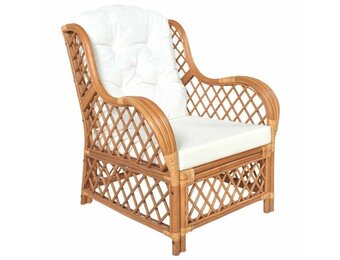 vidaXL Stoel met kussen - Rattan & Linnen - 61% Korting!