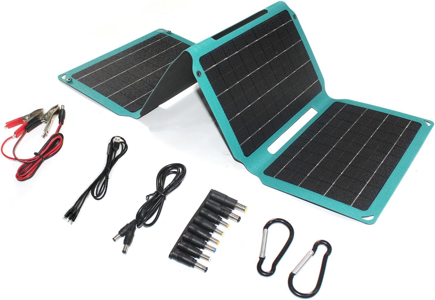 36W Foldable Solar Panel Charger Monocrystalline ETFE Solar Panel, Portable Solar Charger with -Type-C, DC, USB, 3 Outputs for Camping or Hiking, Camera, 12V Battery, Phone, Laptop