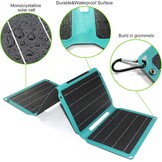 36W Foldable Solar Panel Charger Monocrystalline ETFE Solar Panel, Portable Solar Charger with -Type-C, DC, USB, 3 Outputs for Camping or Hiking, Camera, 12V Battery, Phone, Laptop