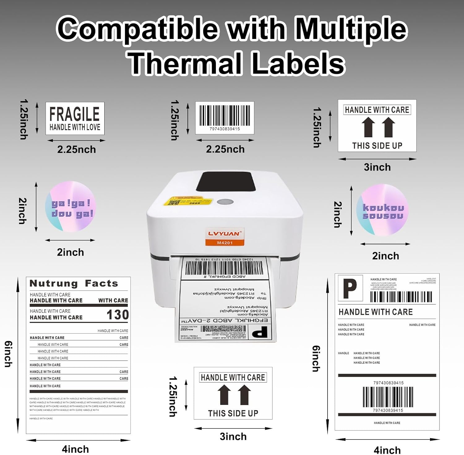 LVYUAN DHL Label Printer - 4x6 Thermisch Verzenden - 28% Korting