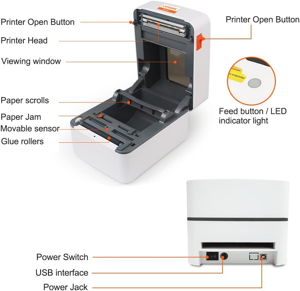 LVYUAN DHL Label Printer - 4x6 Thermisch Verzenden - 28% Korting