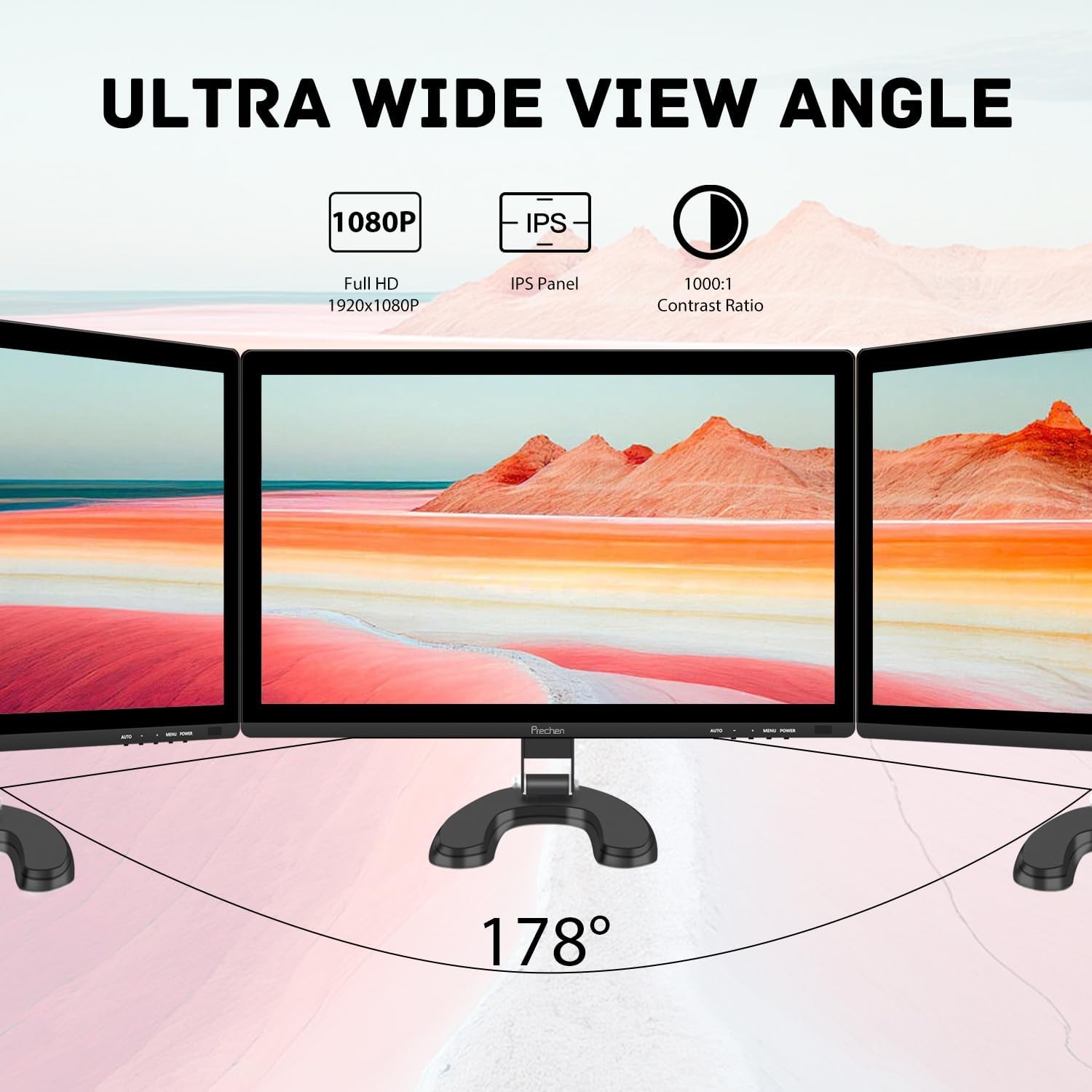 Prechen 24" Touchscreen Monitor FHD 1080P IPS - 29% Korting