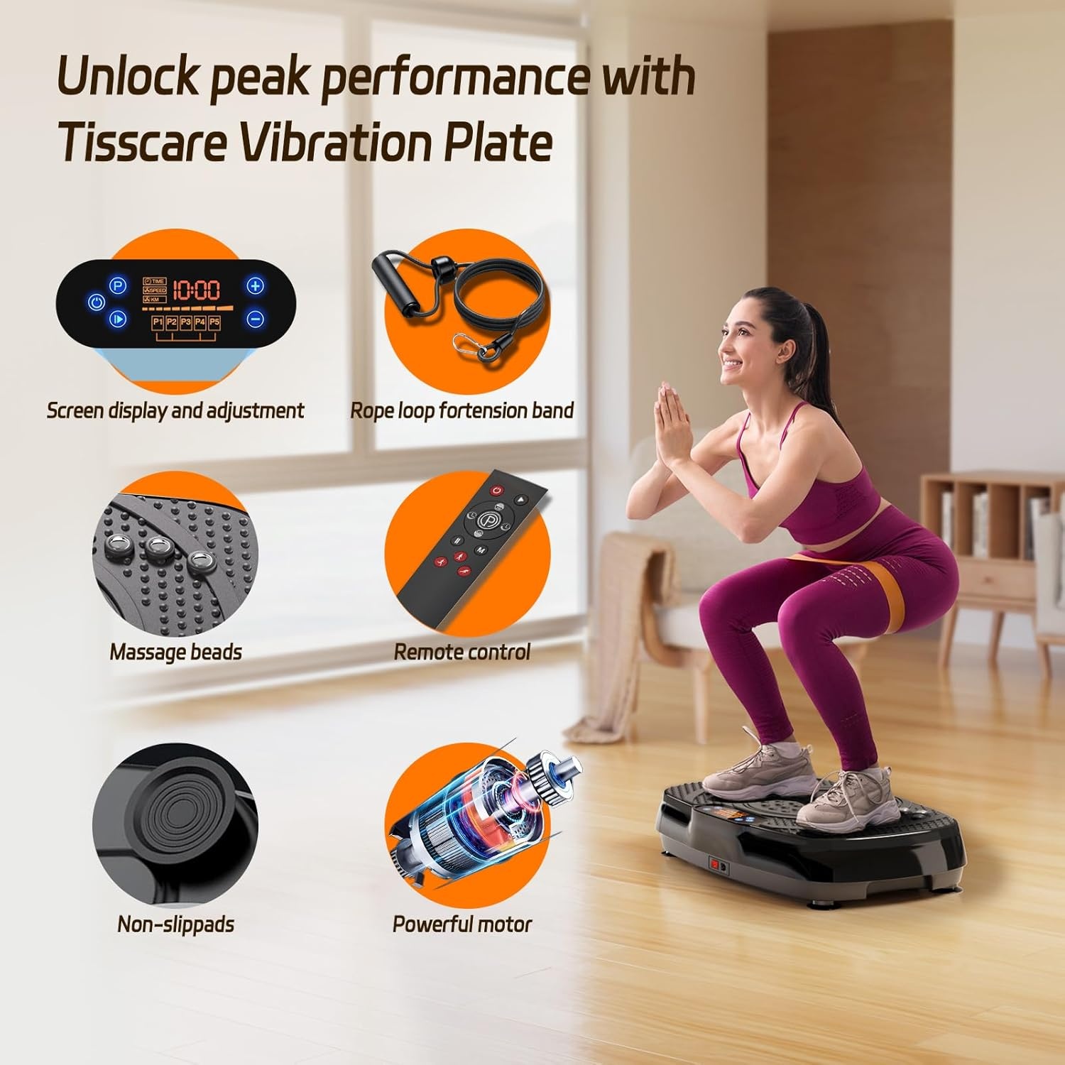 TISSCARE Vibro Shaper Trilplaat: 120 Niveaus, 5 Modi - 29% Korting!