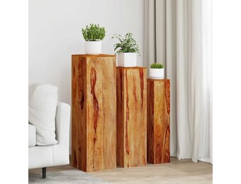 vidaXL Plantenstandaardenset (3-delig) - Sheeshamhout - Bruin - Nu 29% Korting!