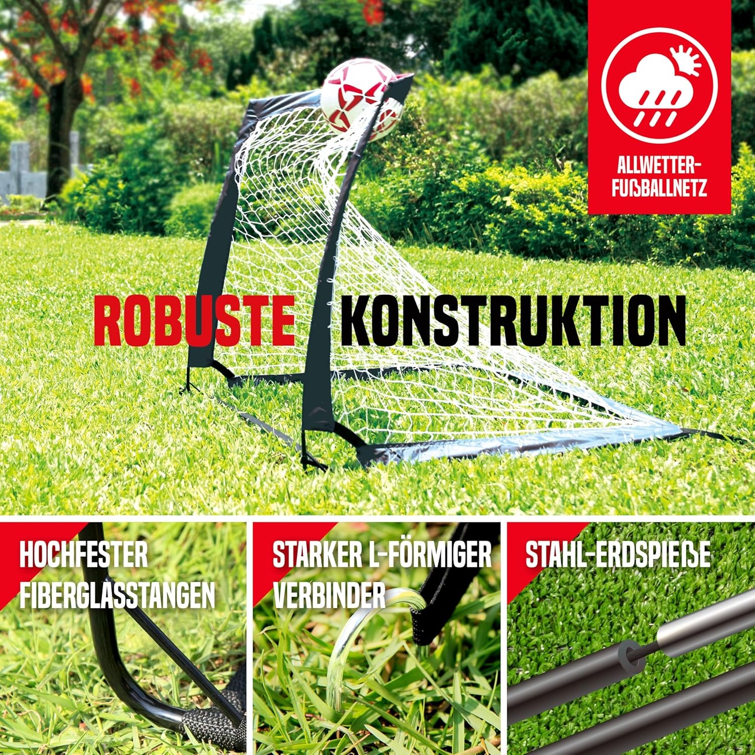 NET PLAYZ Voetbaldoelen (2 stuks) - 120x90x90 cm - 26% Korting!