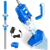 Nieuwe zwembadstofzuiger met sterkere zuigkracht, oplaadbare zwembadreiniger, 2,3 liter filter, handstofzuiger voor zwembaden, spa's, whirlpool (blauw)
