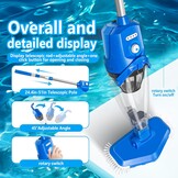 Nieuwe zwembadstofzuiger met sterkere zuigkracht, oplaadbare zwembadreiniger, 2,3 liter filter, handstofzuiger voor zwembaden, spa's, whirlpool (blauw)