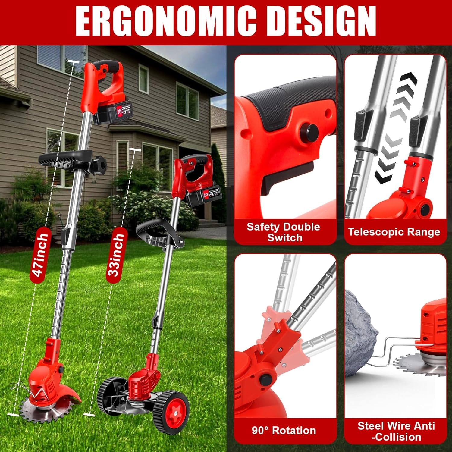 Accu Grasmaaier 21V 4.0Ah - 27% Korting!