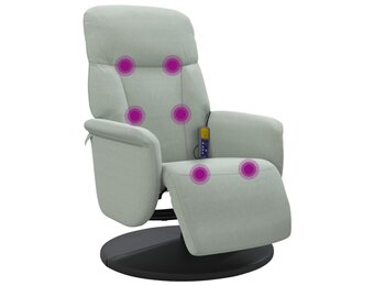 vidaXL Massagestoel Fluweel Lichtgrijs - 36% Korting