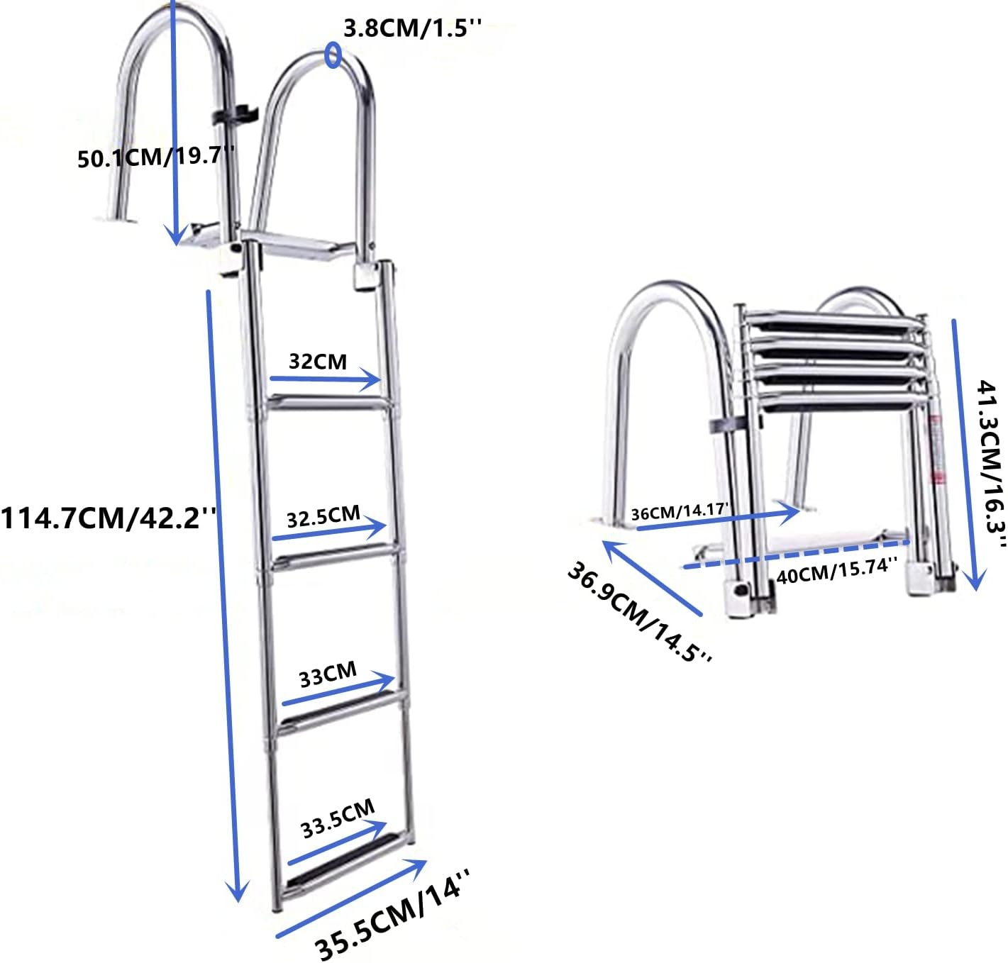 KAOLALI Ponton Bootladder - 4 Treden - 29% Korting!