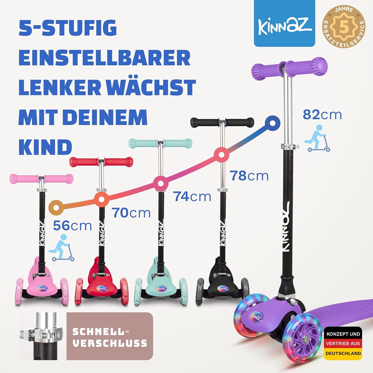 Kinnaz One Kinderstep met LED-wielen - 27% Korting