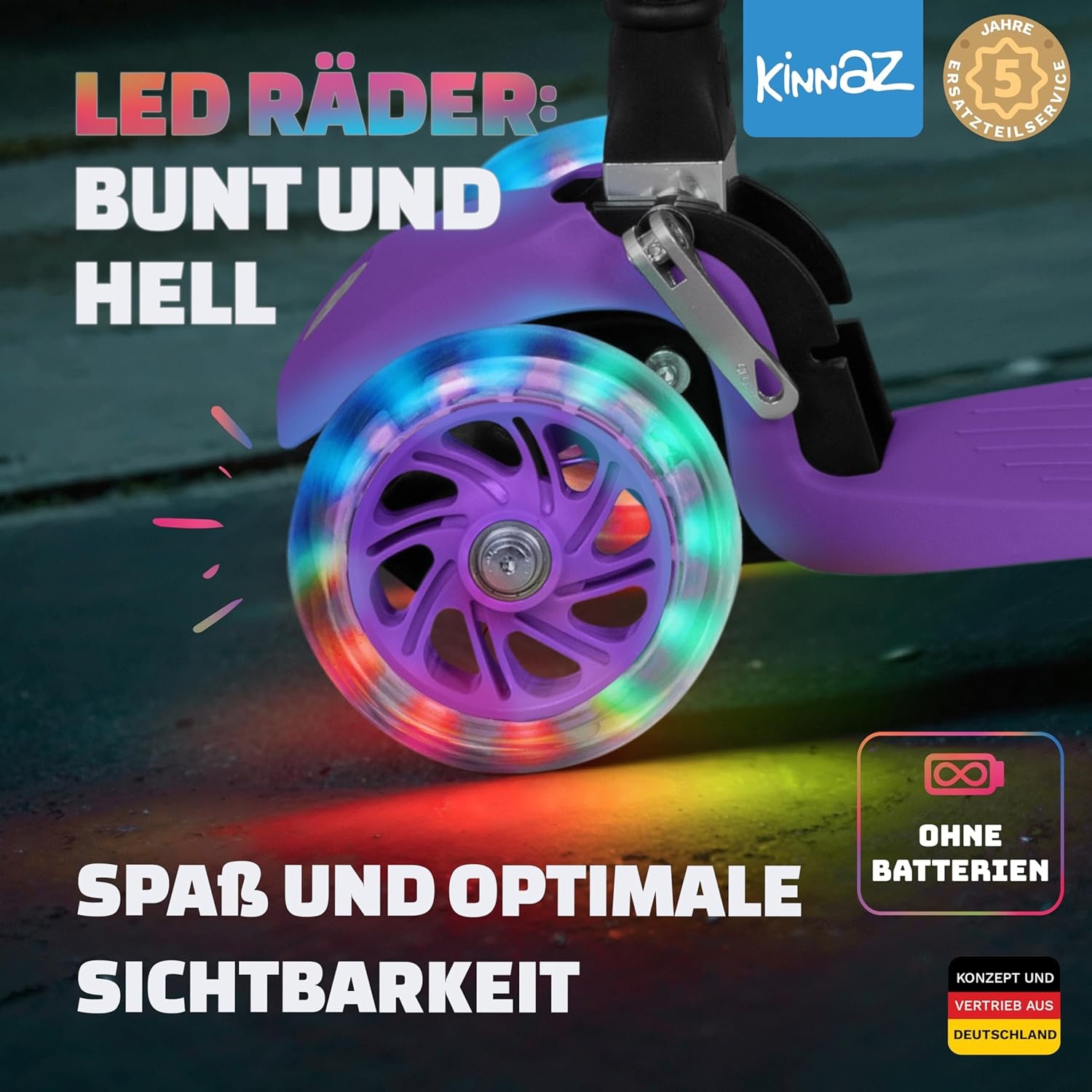 Kinnaz One Kinderstep met LED-wielen - 27% Korting
