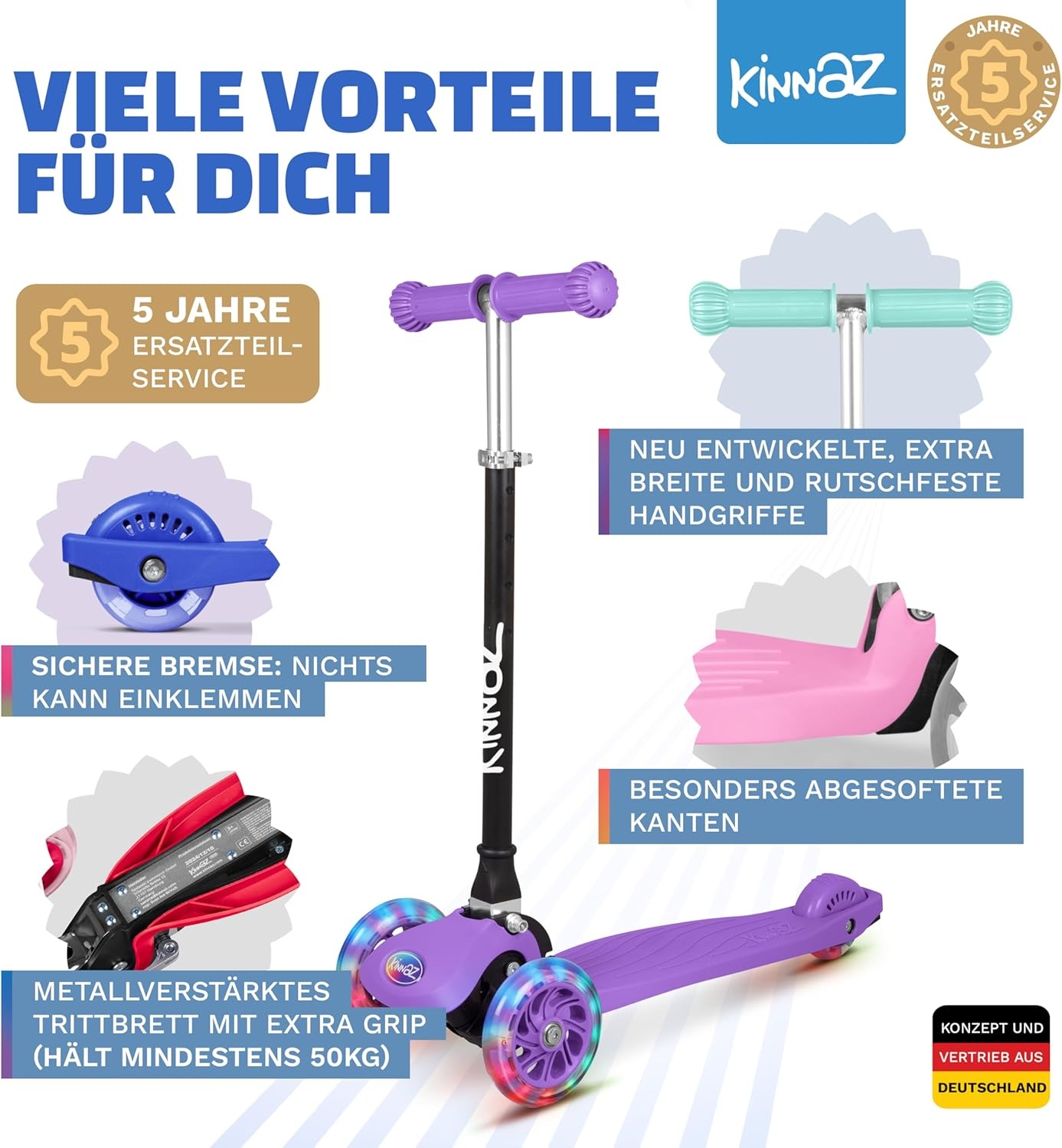 Kinnaz One Kinderstep met LED-wielen - 27% Korting