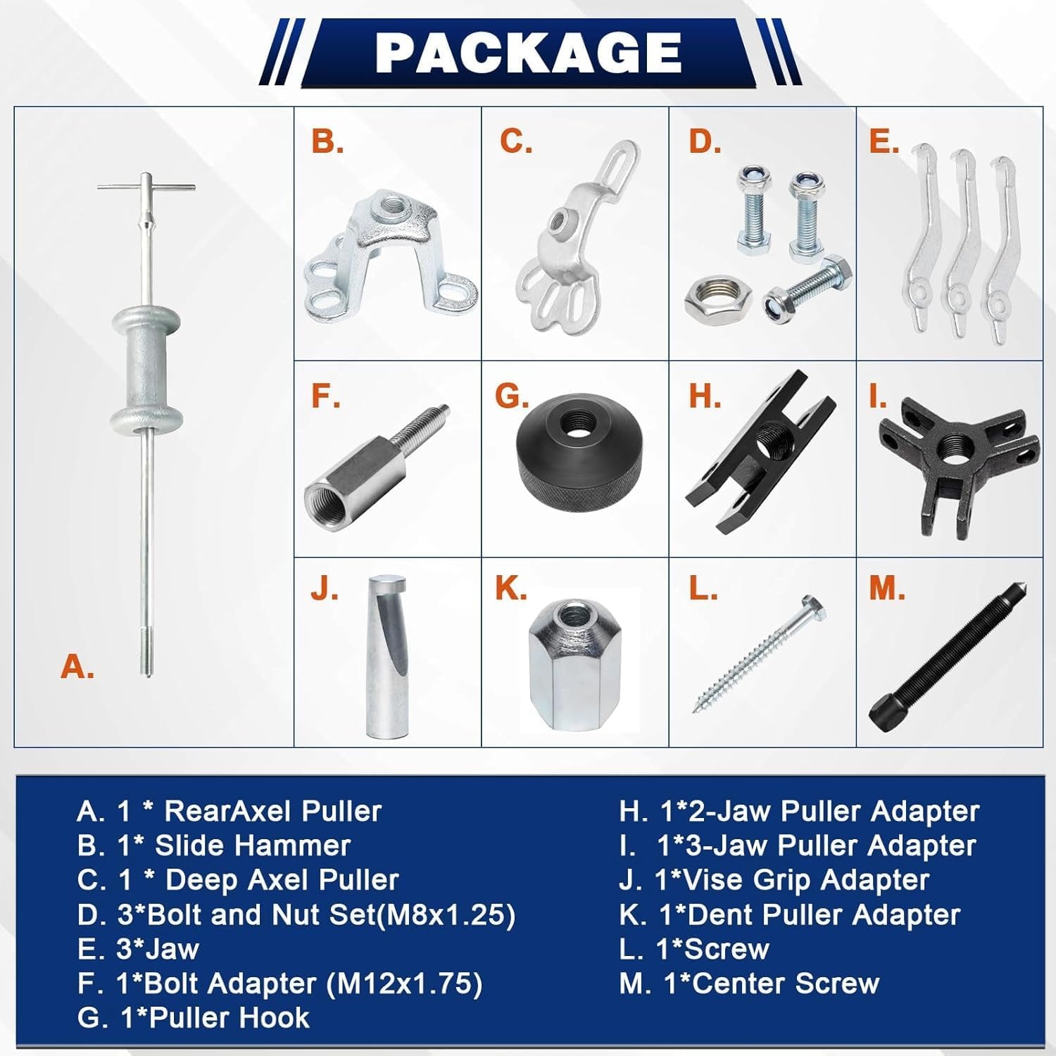 18-Delige Wielnaaftrekker Set met Slagtrekker - 28% Korting