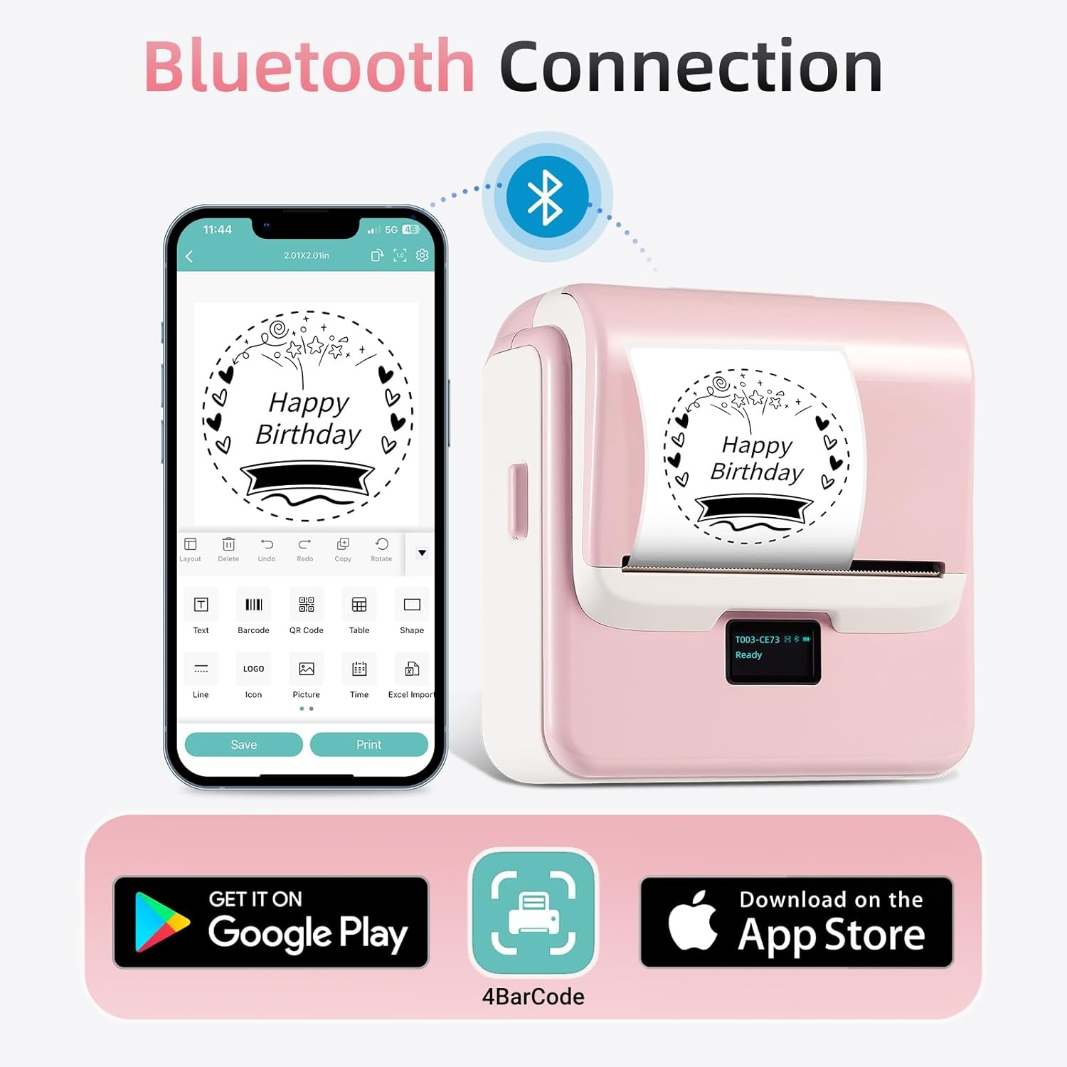 ORGSTA T003 Labelprinter - Bluetooth/USB - 28% Korting