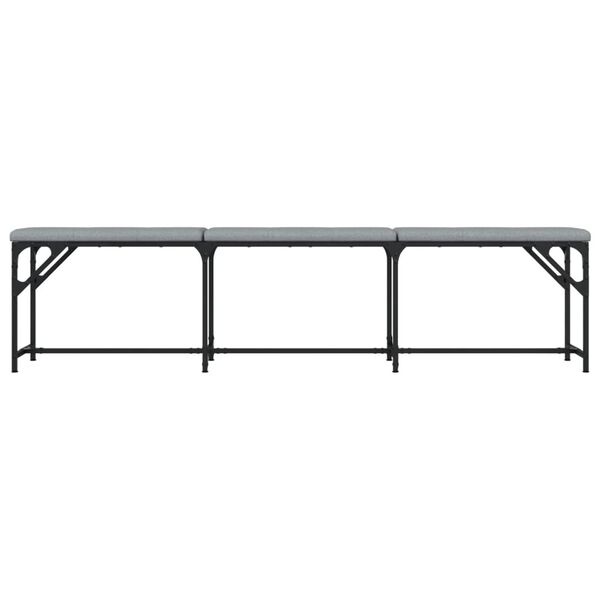 vidaXL Eetkamerbank 186cm - Staal & Stof Lichtgrijs - 28% Korting!