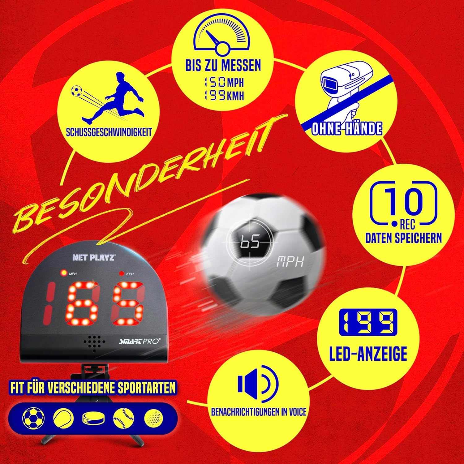NET PLAYZ Voetbalradar - Trainingsapparaat met 28% Korting