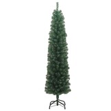 Smalle Kunstkerstboom 210cm PVC Groen - 44% Korting