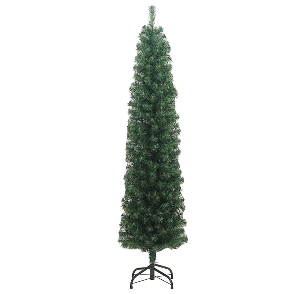 Smalle Kunstkerstboom 210cm PVC Groen - 44% Korting