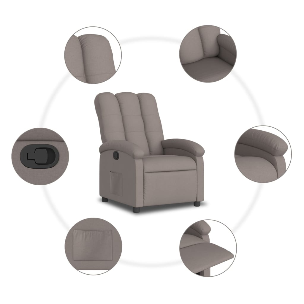 vidaXL Fauteuil Taupe - 29% Korting - Verstelbaar