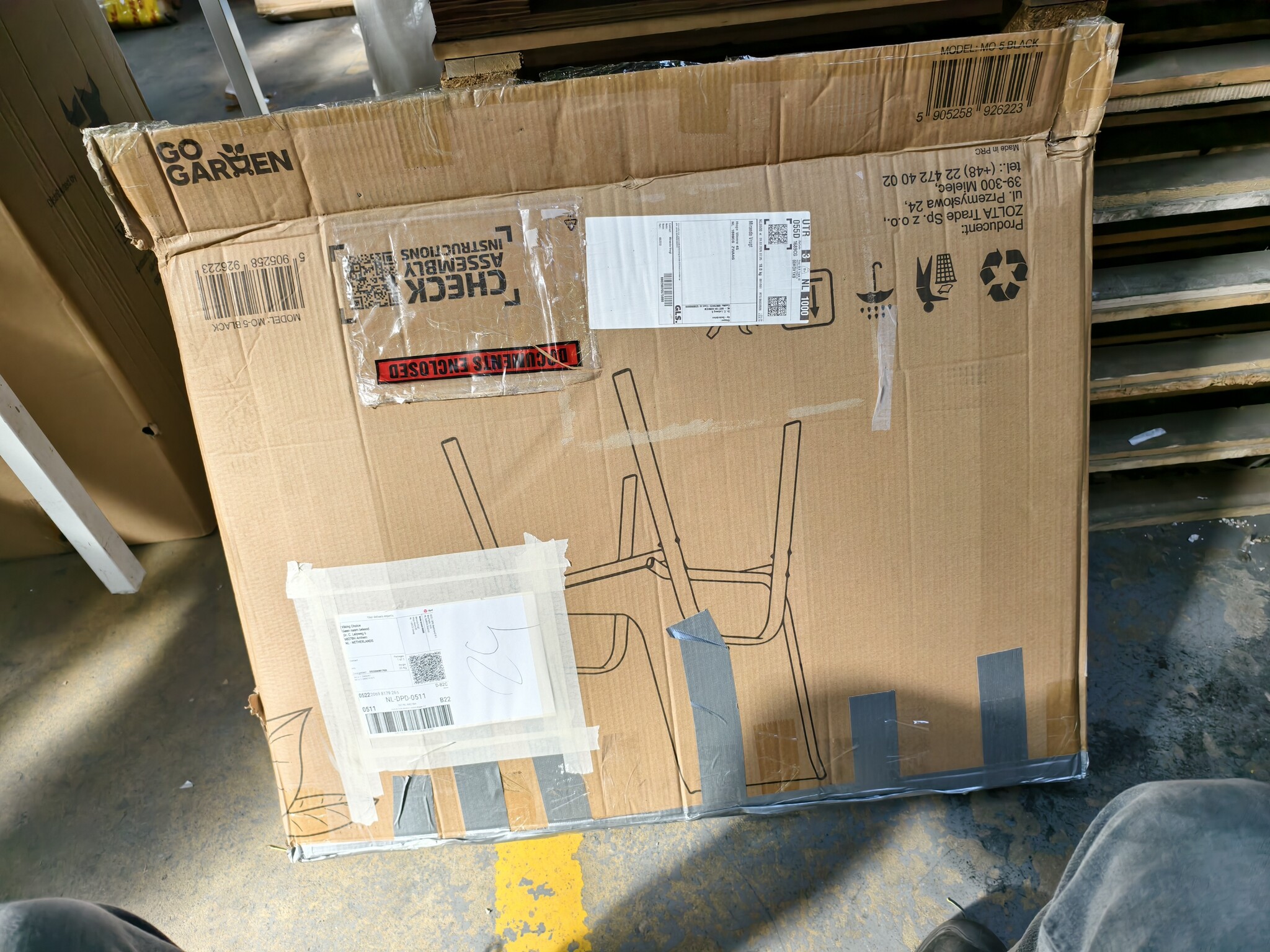 Tuintafel stoelen set zwart - 4 stuks