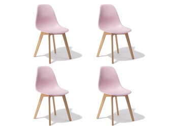 Eetkamerstoelen KITO - set van 4 eettafel stoelen - roze