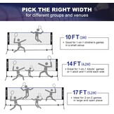 BAGAIL Badminton Net, Height Adjustable Kids Volleyball Net, Foldable Nylon Net 10 ft/14ft/17ft Wide, Tennis Net, Small Pickleball Net for Backyard Game and Indoor Outdoor Use, Easy Setup