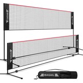 BAGAIL Badminton Net, Height Adjustable Kids Volleyball Net, Foldable Nylon Net 10 ft/14ft/17ft Wide, Tennis Net, Small Pickleball Net for Backyard Game and Indoor Outdoor Use, Easy Setup