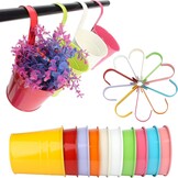 KINGLAKE 10 stuks opknoping bloempotten, ijzeren planten potten emmer plantenbak met drainage gat perfect voor tuin thuis Décor 10 stuks